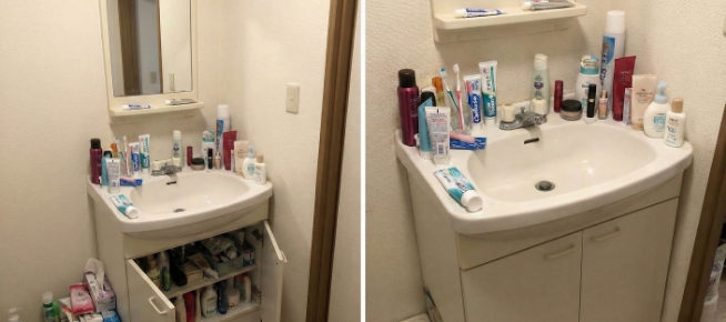 洗面所がごちゃつく